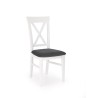 Scaun dining/bucatarie Halmar Bergamo, cadru lemn, stil scandinav, 46x47x92x46cm, textil, gri/alb