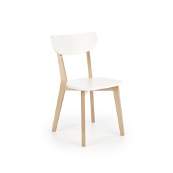 Scaun dining/bucatarie Halmar Buggi, cadru lemn, stil scandinav, 45x50x81x47cm, MDF, alb