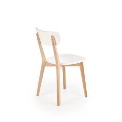Scaun dining/bucatarie Halmar Buggi, cadru lemn, stil scandinav, 45x50x81x47cm, MDF, alb