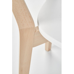 Scaun dining/bucatarie Halmar Buggi, cadru lemn, stil scandinav, 45x50x81x47cm, MDF, alb