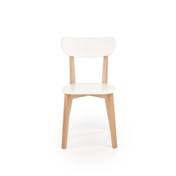 Scaun dining/bucatarie Halmar Buggi, cadru lemn, stil scandinav, 45x50x81x47cm, MDF, alb