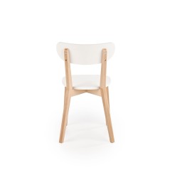 Scaun dining/bucatarie Halmar Buggi, cadru lemn, stil scandinav, 45x50x81x47cm, MDF, alb