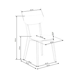 Scaun dining/bucatarie Halmar Buggi, cadru lemn, stil scandinav, 45x50x81x47cm, MDF, alb