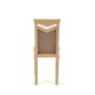 Scaun de dining sau bucatarie, spatar cu model, tapitat, cadru lemn, stejar/bej, inaltime 96 cm