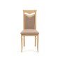 Scaun de dining sau bucatarie, spatar cu model, tapitat, cadru lemn, stejar/bej, inaltime 96 cm
