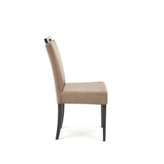 Scaun tapitat living/sufragerie Halmar Clarion 2, cadru lemn, stil clasic, 42x58x97x49cm, catifea, bej