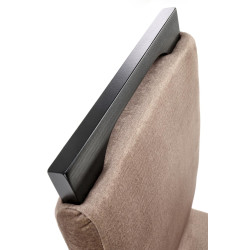 Scaun tapitat living/sufragerie Halmar Clarion 2, cadru lemn, stil clasic, 42x58x97x49cm, catifea, bej
