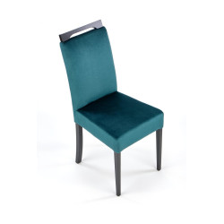 Scaun tapitat living/sufragerie Halmar Clarion 2, cadru lemn, stil clasic, 42x58x97x49cm, catifea, verde