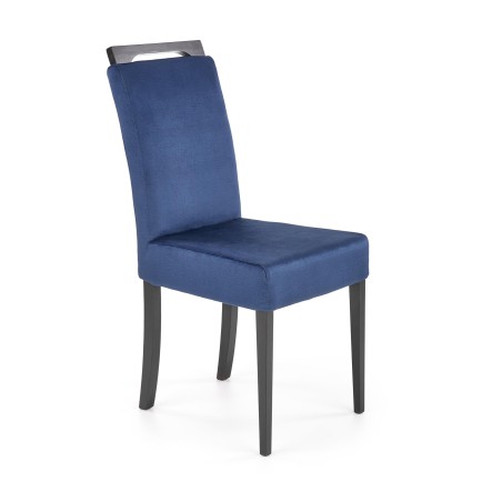 Scaun tapitat living/sufragerie Halmar Clarion 2, cadru lemn, stil clasic, 42x58x97x49cm, catifea, albastru