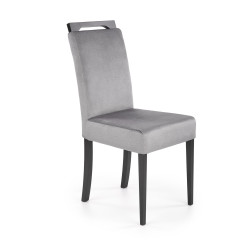 Scaun tapitat living/sufragerie Halmar Clarion 2, cadru lemn, stil clasic, 42x58x97x49cm, catifea, gri