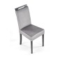 Scaun din lemn si tesatura de catifea, pentru living, stil modern/clasic, gri si negru, 42 x 97 cm Scaun din lemn si tesatura de catifea, pentru living, stil modern/clasic, gri si negru, 42 x 97 cm
