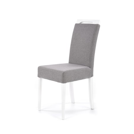 Scaun tapitat living/sufragerie Halmar Clarion, cadru lemn, stil clasic, 42x58x97x49cm, stofa, gri