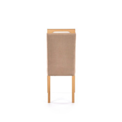 Scaun tapitat living/sufragerie Halmar Clarion, cadru lemn, stil clasic, 42x58x97x49cm, catifea, bej