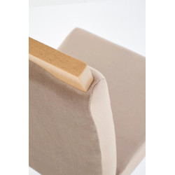 Scaun tapitat living/sufragerie Halmar Clarion, cadru lemn, stil clasic, 42x58x97x49cm, catifea, bej