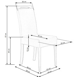 Scaun tapitat living/sufragerie Halmar Clarion, cadru lemn, stil clasic, 42x58x97x49cm, catifea, bej