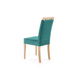 Scaun tapitat pentru living, Halmar Clarion, cadru din lemn, catifea verde, 42x58x97x49 cm