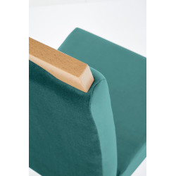 Scaun tapitat living/sufragerie Halmar Clarion, cadru lemn, stil clasic, 42x58x97x49cm, catifea, verde