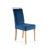 Scaun tapitat living/sufragerie Halmar Clarion, cadru lemn, stil clasic, 42x58x97x49cm, catifea, albastru