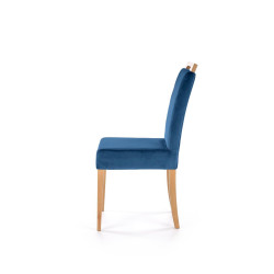 Scaun tapitat living/sufragerie Halmar Clarion, cadru lemn, stil clasic, 42x58x97x49cm, catifea, albastru