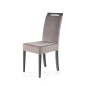 Scaun din lemn si tapiterie din catifea, pentru living, maner, design clasic, gri si negru