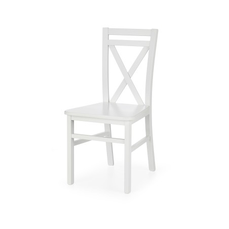 Scaun dining/bucatarie Halmar Dariusz 2, cadru lemn, stil clasic, 45x43x90cm, MDF/textil, alb