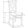 Scaun dining/bucatarie Halmar Dariusz 2, cadru lemn, stil clasic, 45x43x90cm, MDF/textilF, bej