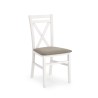 Scaun dining/bucatarie Halmar Dariusz, cadru lemn, stil clasic, 45x43x90cm, MDF/textil, alb/bej