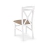 Scaun dining/bucatarie Halmar Dariusz, cadru lemn, stil clasic, 45x43x90cm, MDF/textil, alb/bej