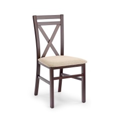 Scaun dining/bucatarie Halmar Dariusz, cadru lemn, stil clasic, 45x43x90cm, MDF/textil, crem/wenge