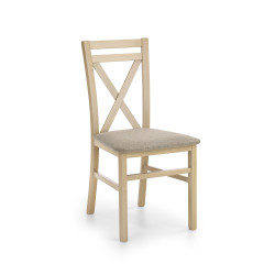 Scaun dining/bucatarie Halmar Dariusz, cadru lemn, stil clasic, 45x43x90cm, MDF/textil, maro/bej