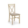 Scaun dining/bucatarie Halmar Dariusz, cadru lemn, stil clasic, 45x43x90cm, MDF/textil, maro/bej