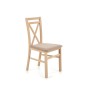 Scaun Halmar Dariusz pentru dining/bucatarie, stil clasic, cadru lemn, tapitat, 45x43x90 cm, maro/bej