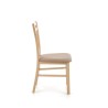 Scaun dining/bucatarie Halmar Dariusz, cadru lemn, stil clasic, 45x43x90cm, MDF/textil, maro/bej