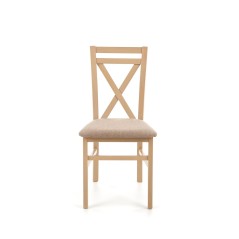 Scaun dining/bucatarie Halmar Dariusz, cadru lemn, stil clasic, 45x43x90cm, MDF/textil, maro/bej