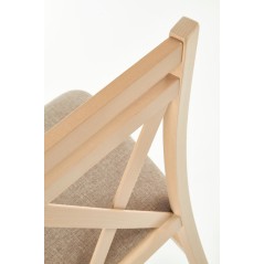 Scaun dining/bucatarie Halmar Dariusz, cadru lemn, stil clasic, 45x43x90cm, MDF/textil, maro/bej
