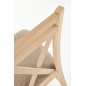 Scaun Halmar Dariusz pentru dining/bucatarie, stil clasic, cadru lemn, tapitat, 45x43x90 cm, maro/bej