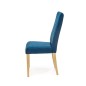 Scaun living, Halmar Diego, tapiterie albastra din catifea, spatar matlasat, cadru din lemn Scaun living, Halmar Diego, tapiterie albastra din catifea, spatar matlasat, cadru din lemn