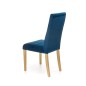 Scaun living, Halmar Diego, tapiterie albastra din catifea, spatar matlasat, cadru din lemn Scaun living, Halmar Diego, tapiterie albastra din catifea, spatar matlasat, cadru din lemn