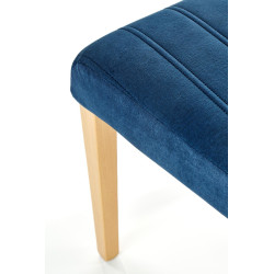 Scaun tapitat living/sufragerie Halmar Diego 3, cadru lemn, stil clasic, spatar matlasat, 47x59x99x47cm, catifea, albastru