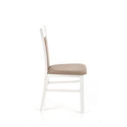 Scaun dining/bucatarie Halmar Hubert 8, cadru lemn, stil clasic, 45x51x90cm, textil, bej/alb