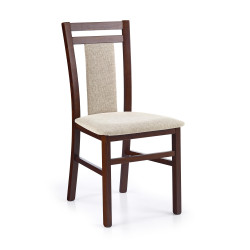 Scaun dining/bucatarie Halmar Hubert 8, cadru lemn, stil clasic, 45x51x90cm, textil, crem/maro