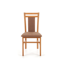 Scaun dining/bucatarie Halmar Hubert 8, cadru lemn, stil clasic, 45x51x90cm, textil, bej/maro
