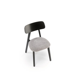 Scaun dining/bucatarie Halmar Hylo, cadru lemn, stil modern, 48x55x82x47cm, textil, gri/negru