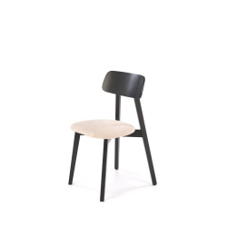 Scaun dining/bucatarie Halmar Hylo, cadru lemn, stil modern, 48x55x82x47cm, textil, crem/negru