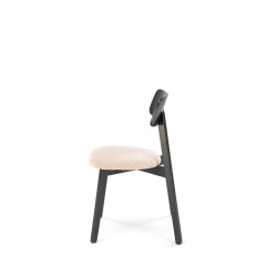 Scaun dining/bucatarie Halmar Hylo, cadru lemn, stil modern, 48x55x82x47cm, textil, crem/negru