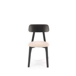 Scaun dining/bucatarie Halmar Hylo, cadru lemn, stil modern, 48x55x82x47cm, textil, crem/negru
