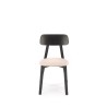 Scaun dining/bucatarie Halmar Hylo, cadru lemn, stil modern, 48x55x82x47cm, textil, crem/negru