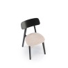 Scaun dining/bucatarie Halmar Hylo, cadru lemn, stil modern, 48x55x82x47cm, textil, crem/negru