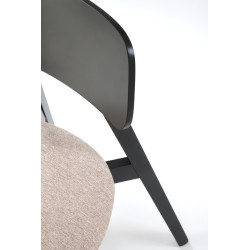 Scaun dining/bucatarie Halmar Hylo, cadru lemn, stil modern, 48x55x82x47cm, textil, crem/negru