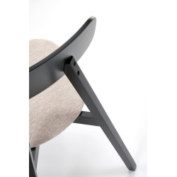 Scaun dining/bucatarie Halmar Hylo, cadru lemn, stil modern, 48x55x82x47cm, textil, crem/negru